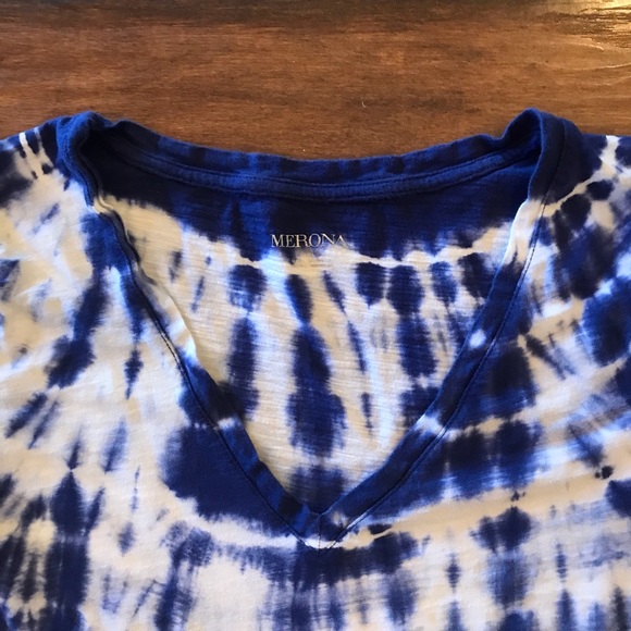 Short sleeve V-neck tie-dyed shirt. MERONA - Picture 3 of 4
